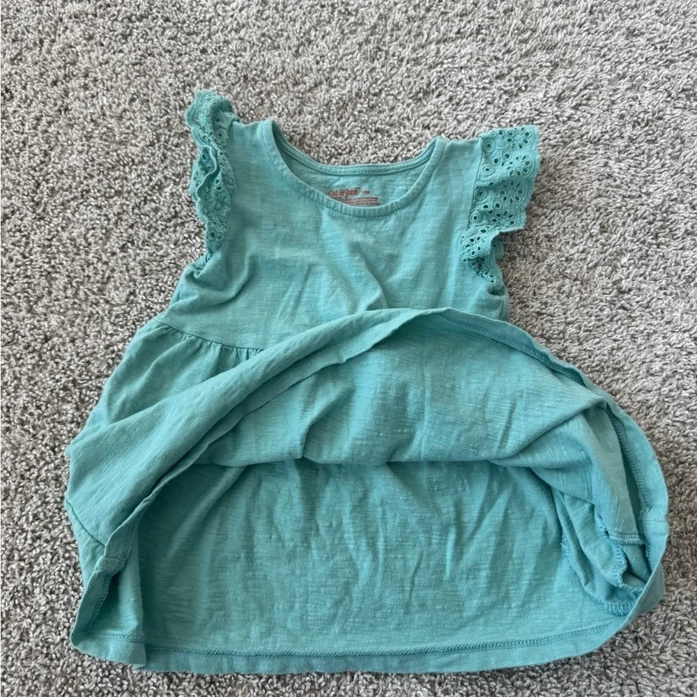 Cat & Jack Baby Girl Flutter Sleeve eyelet short sleeve Dress - Size 18 Months